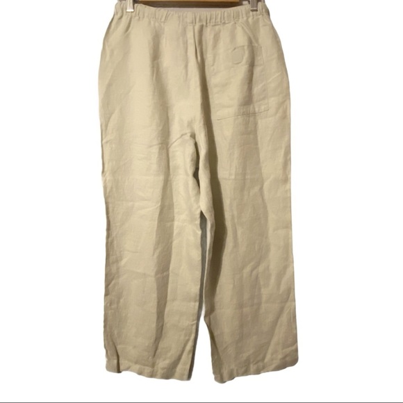 Eddie Bauer High Waist Button Up/Tie Linen Pants 8 - Picture 3 of 6